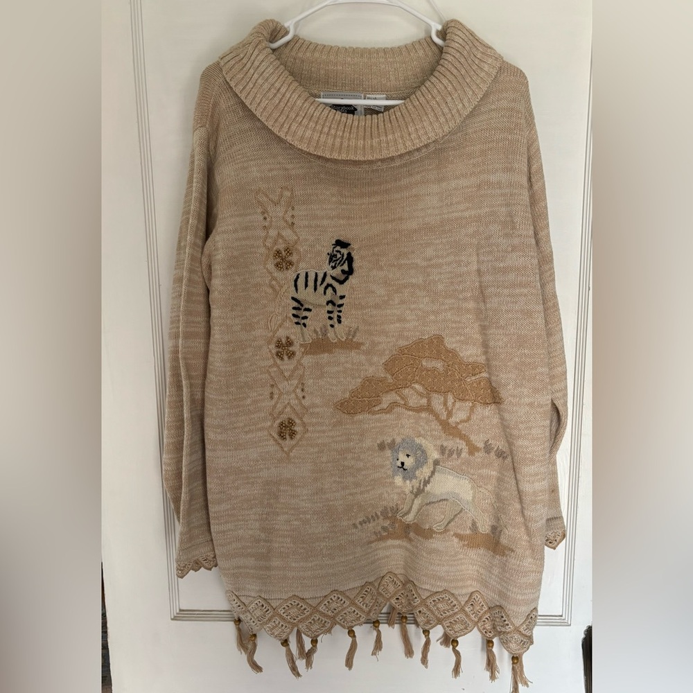 Storybook Knits Safari Animal Sweater - L